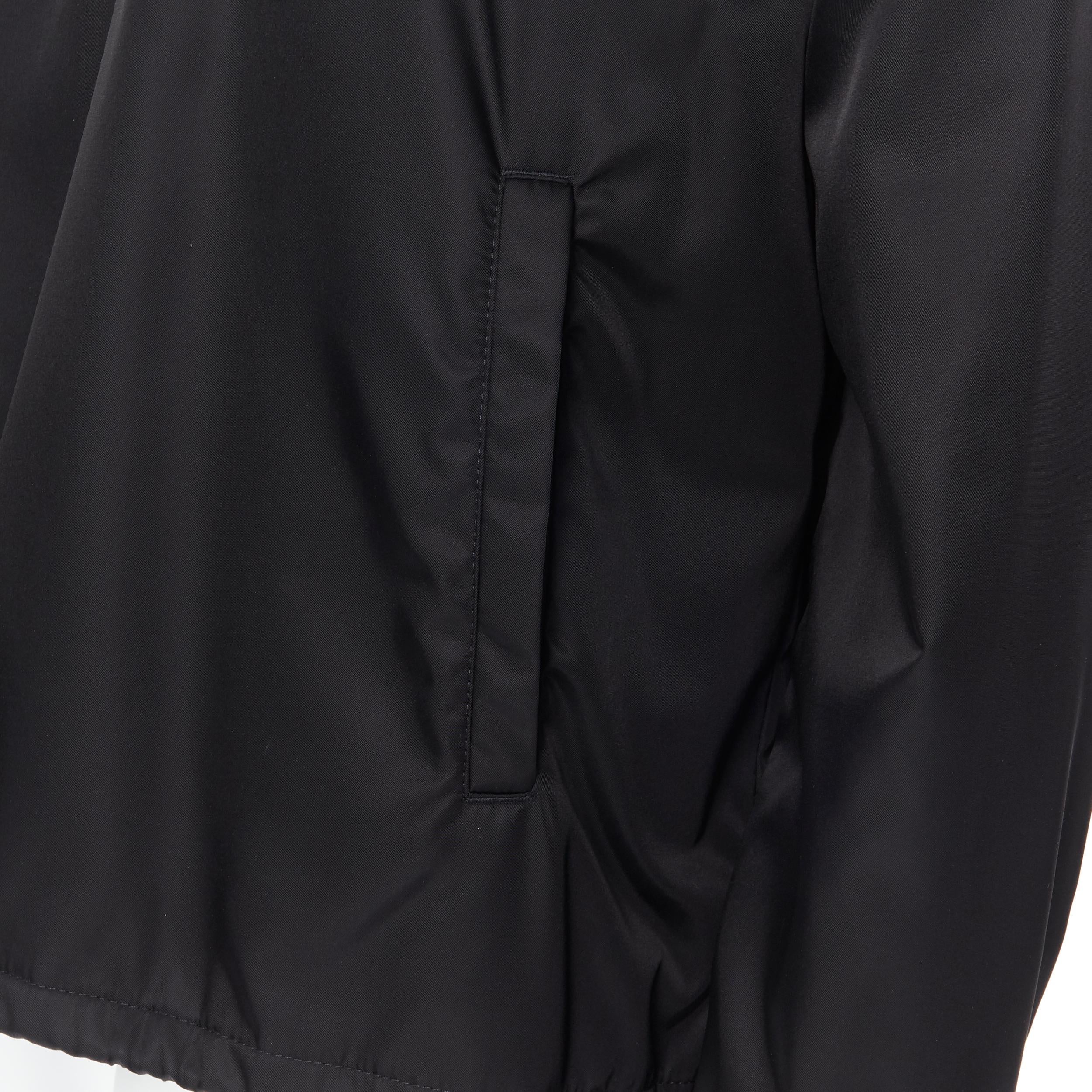 new PRADA 2019 Runway black triangle rubber logo half zip pullover jacket XXL 2