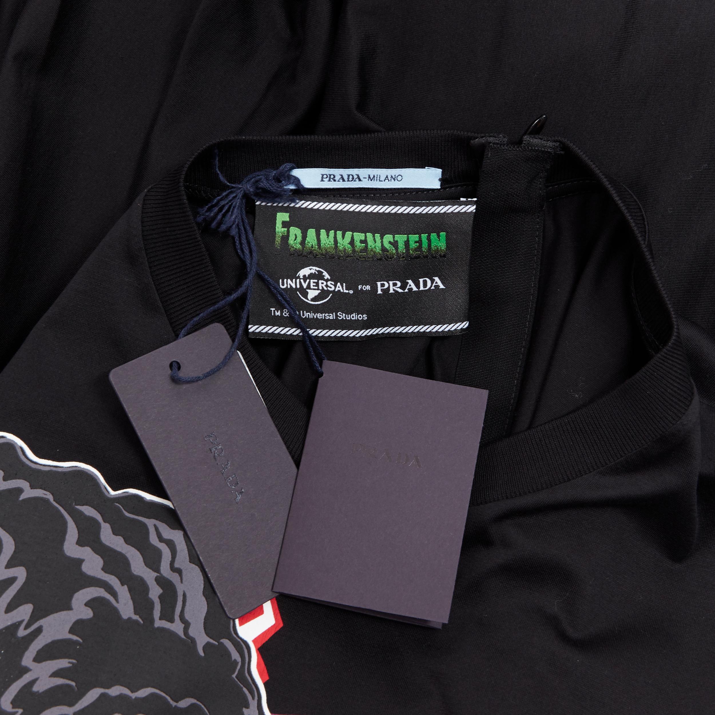 new PRADA 2019 Runway Frankenstein Couple black cotton layered skirt dress L 4