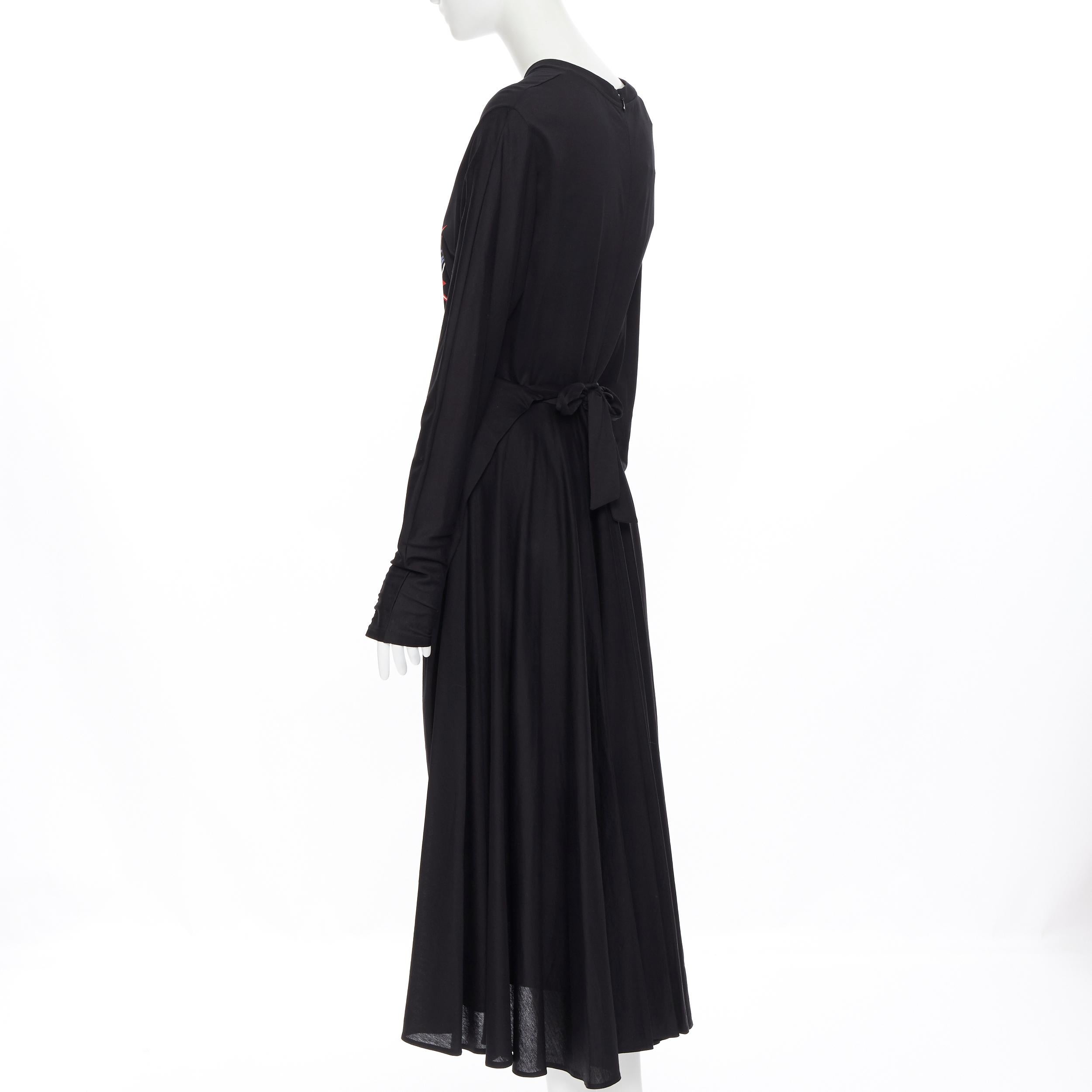 Women's new PRADA 2019 Runway Frankenstein Couple black cotton layered skirt dress L