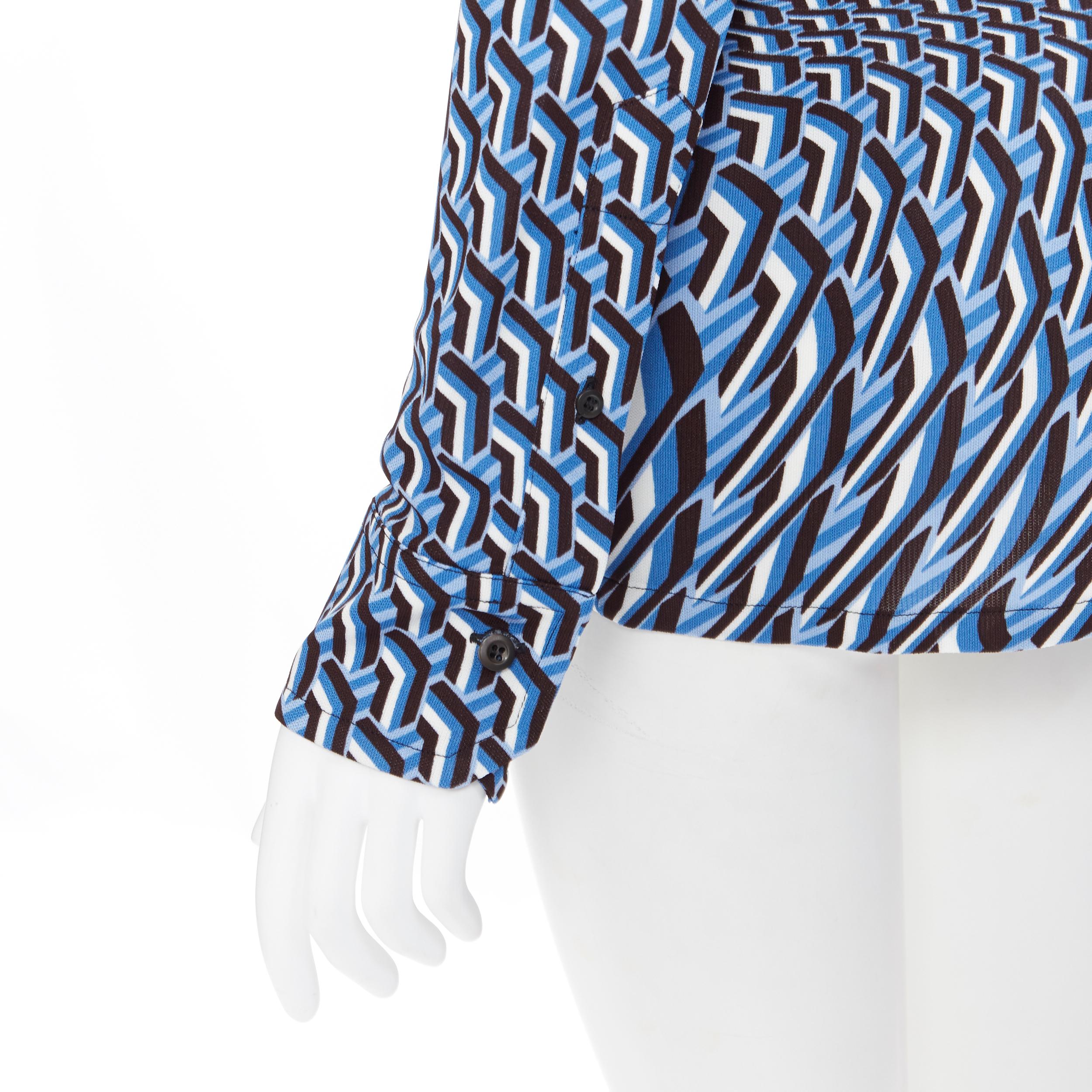 new PRADA 2019 Runway Illusion Geometric Twist logo knit blouse shirt IT40 S 1