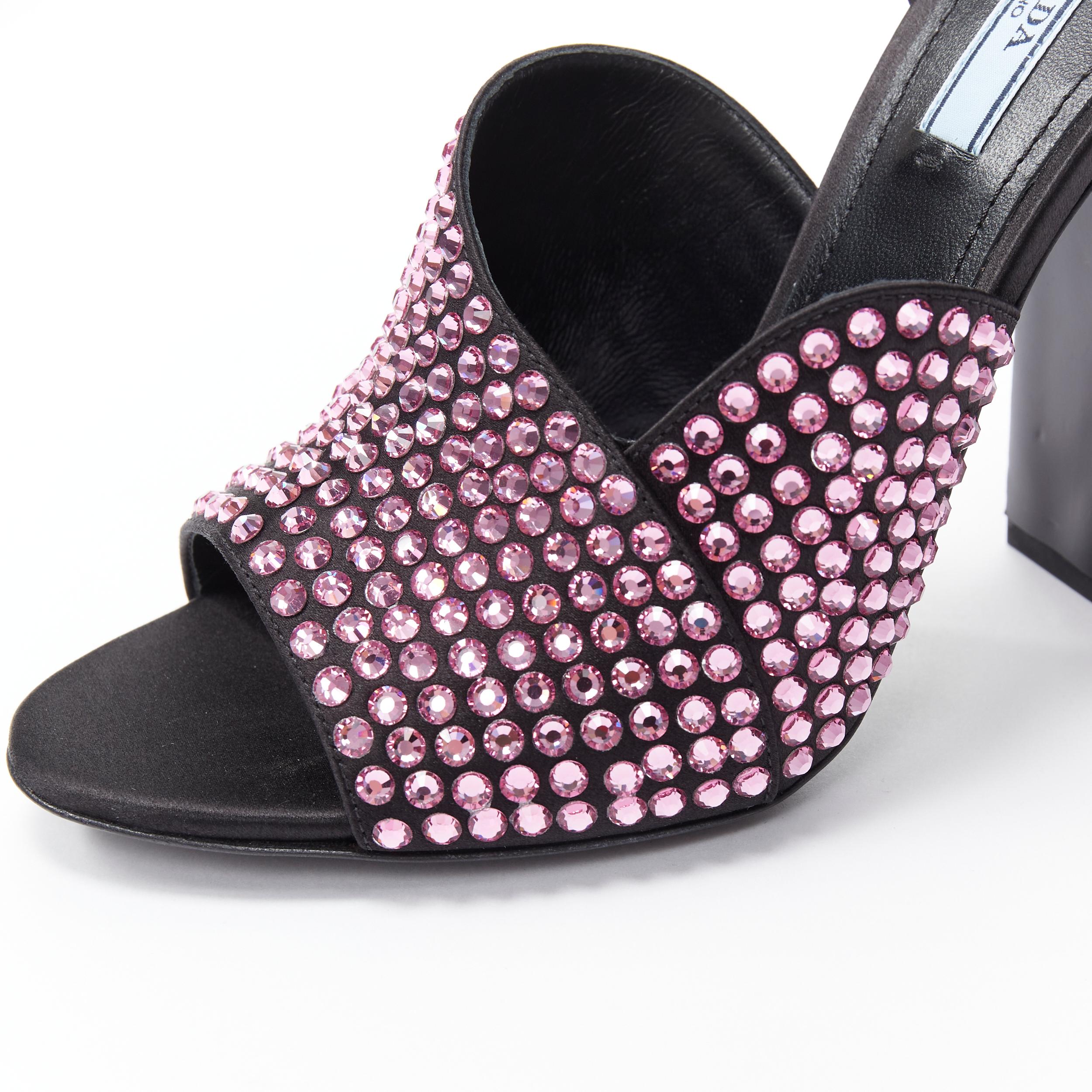new PRADA 2019 Runway pink crystal rhinestone encrusted high heel sandal EU38 In New Condition In Hong Kong, NT