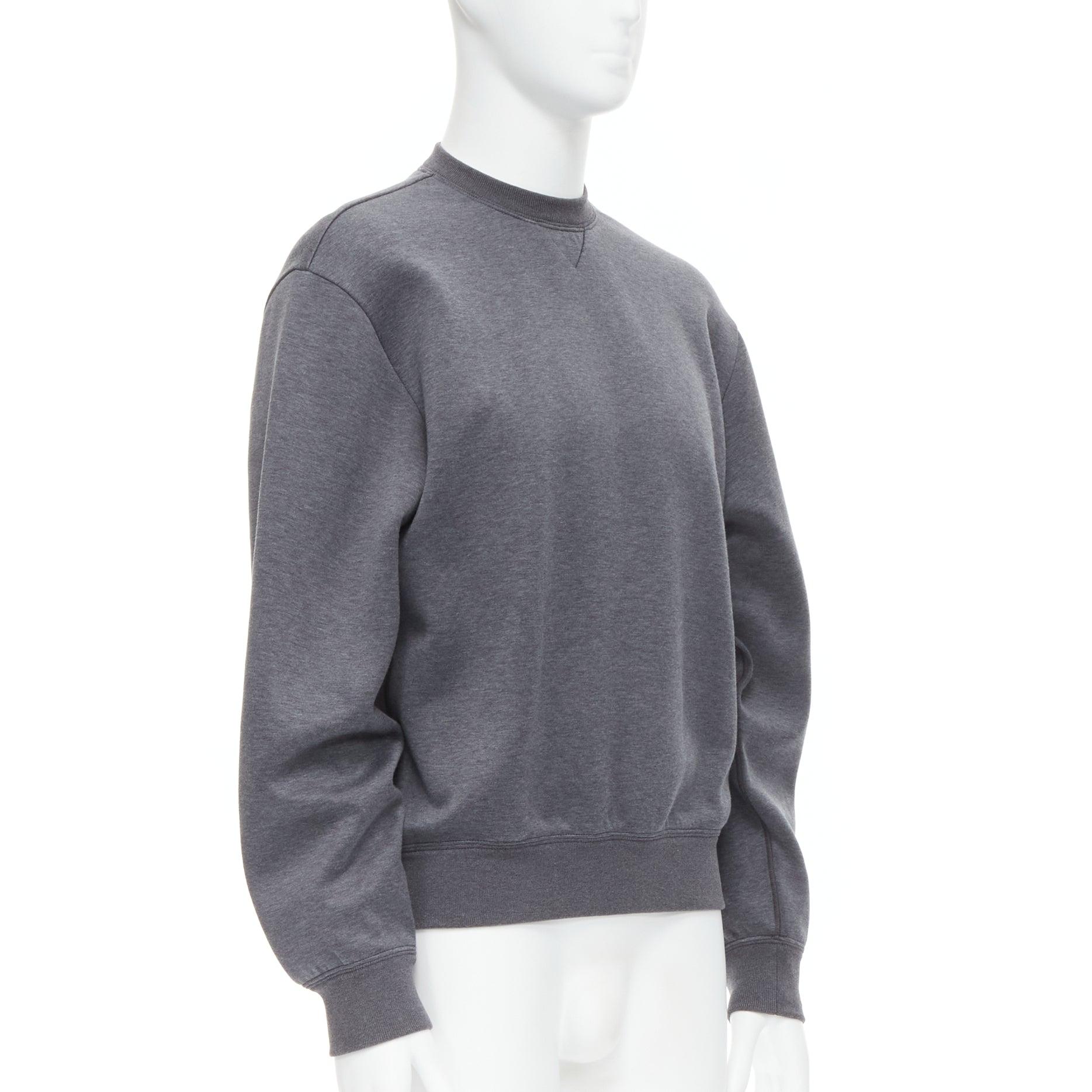 new PRADA 2021 grey cotton triangle boxy structured pullover sweater EU46 S In New Condition In Hong Kong, NT