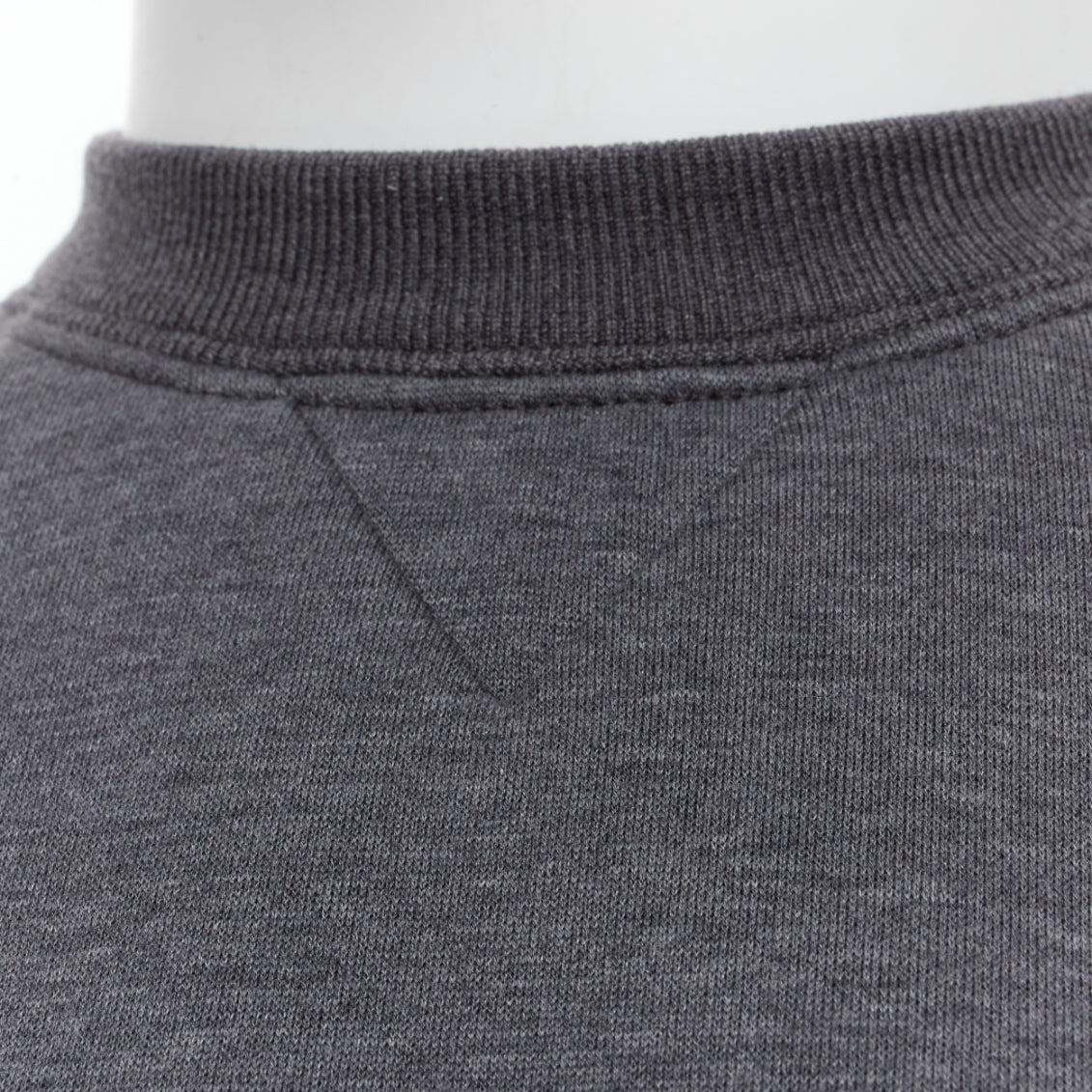 new PRADA 2021 grey cotton triangle boxy structured pullover sweater EU46 S 3