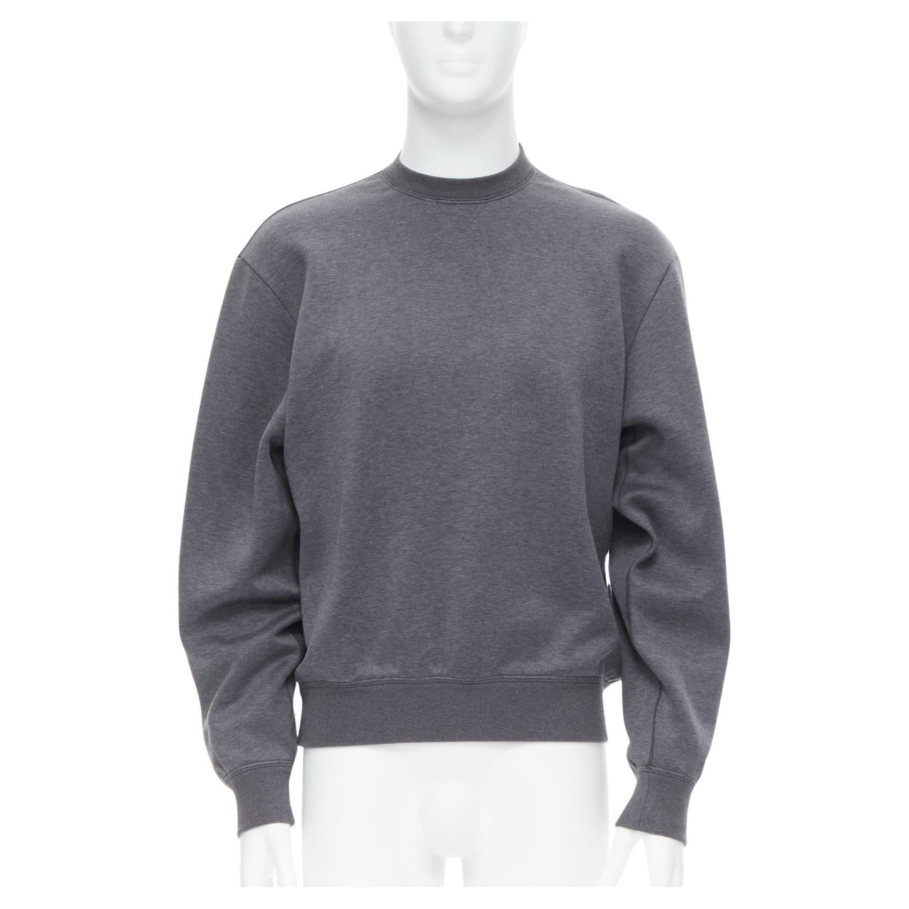 new PRADA 2021 grey cotton triangle boxy structured pullover sweater EU46 S