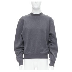 new PRADA 2021 grey cotton triangle boxy structured pullover sweater EU46 S