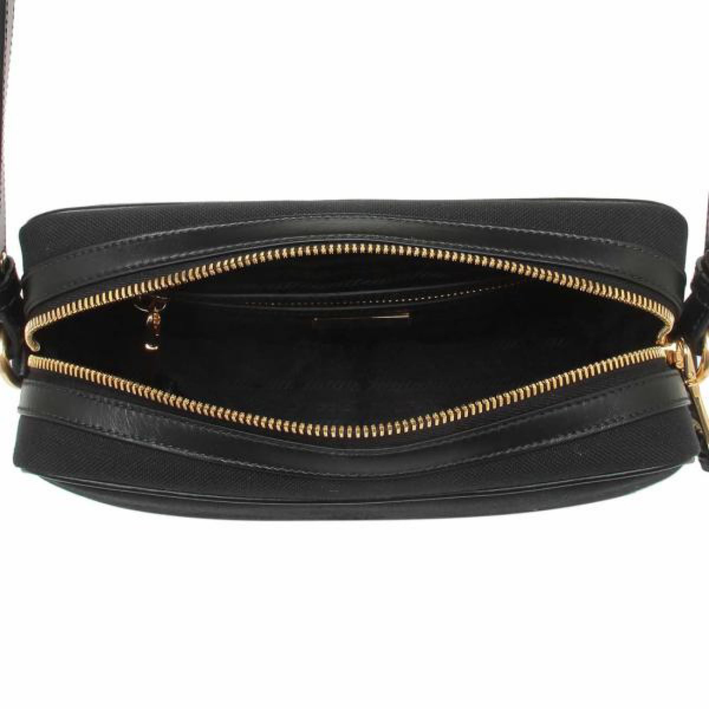 NEU Prada Beige Schwarz Jacquard Canvas Crossbody Umhängetasche Kameratasche im Angebot 3