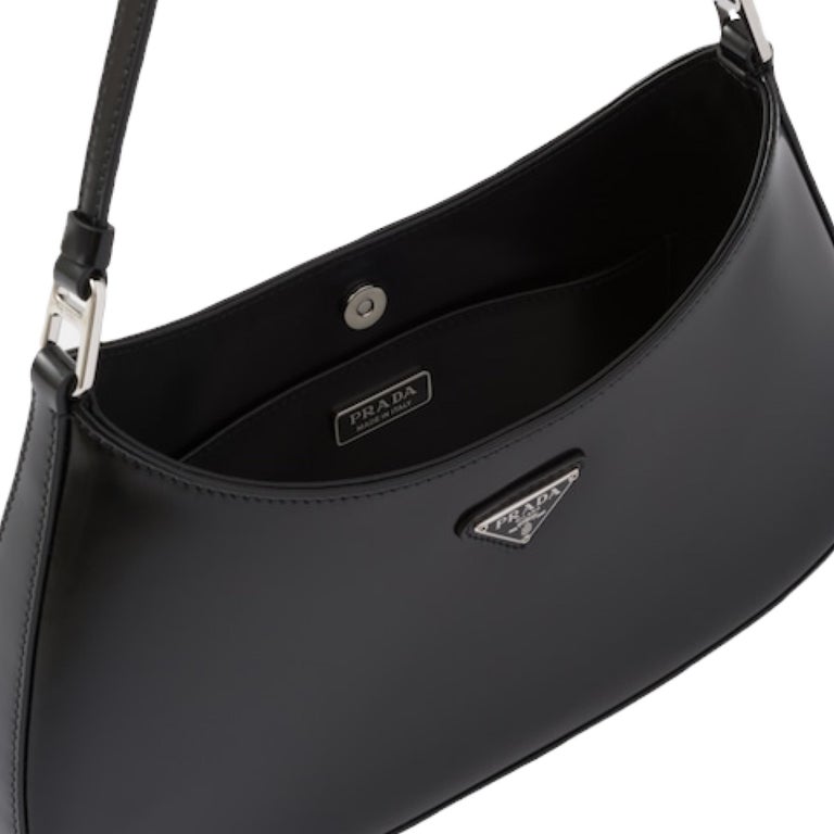NEW Prada Black Cleo Leather Hobo Shoulder Bag For Sale 7