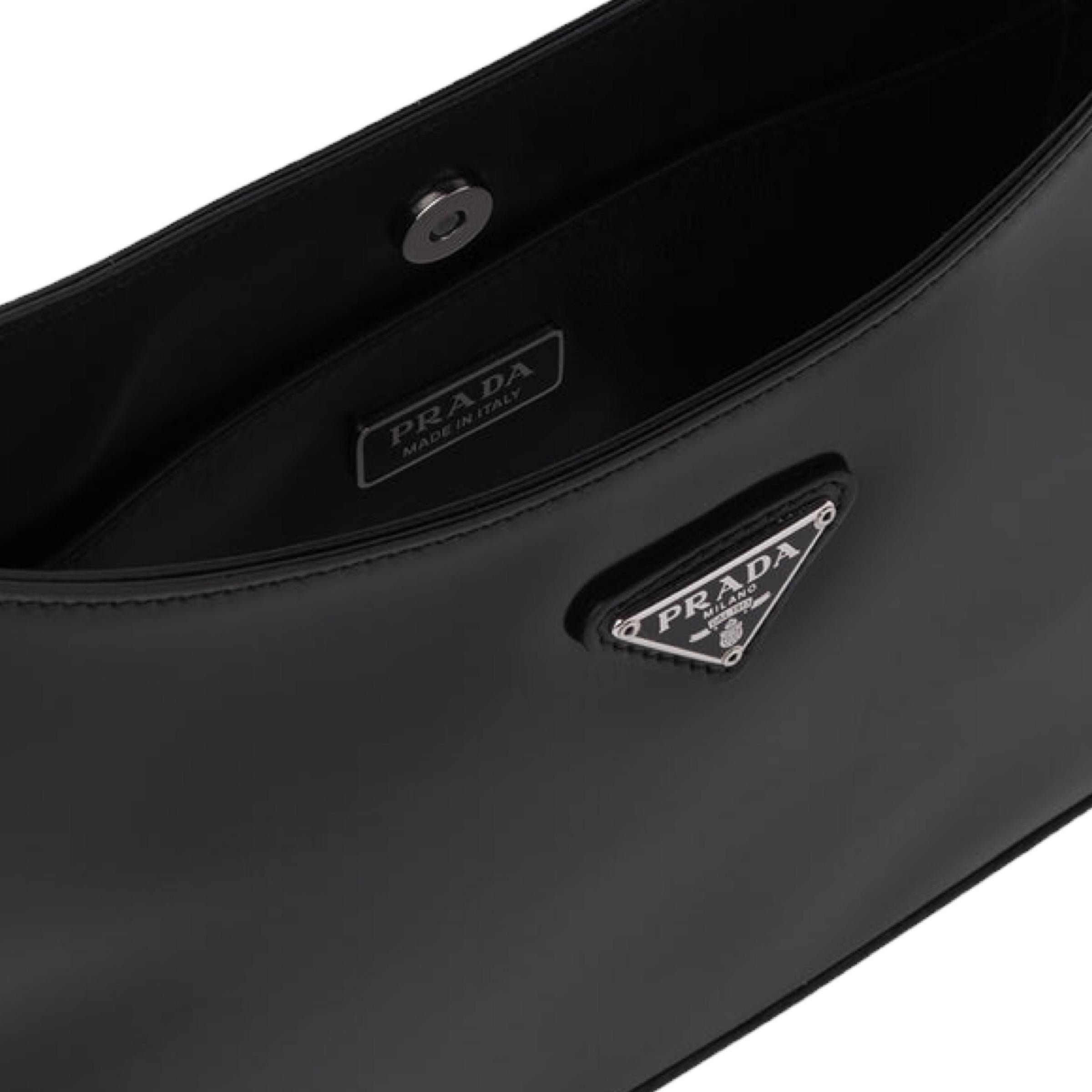 NEW Prada Black Cleo Leather Hobo Shoulder Bag 8