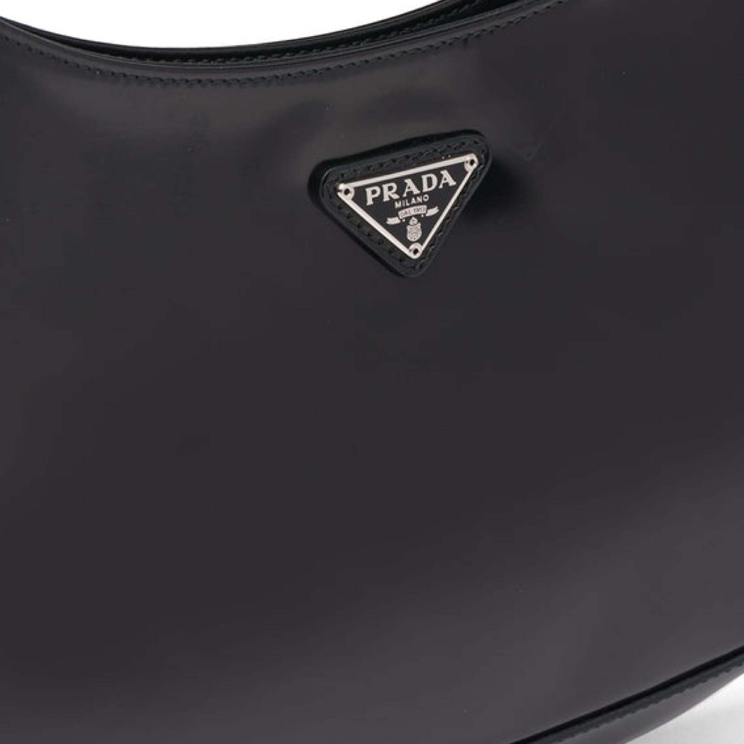 NEW Prada Black Cleo Leather Hobo Shoulder Bag 9