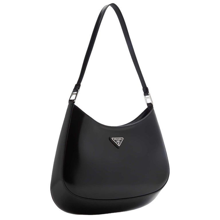 NEW Prada Black Cleo Leather Hobo Shoulder Bag For Sale 1
