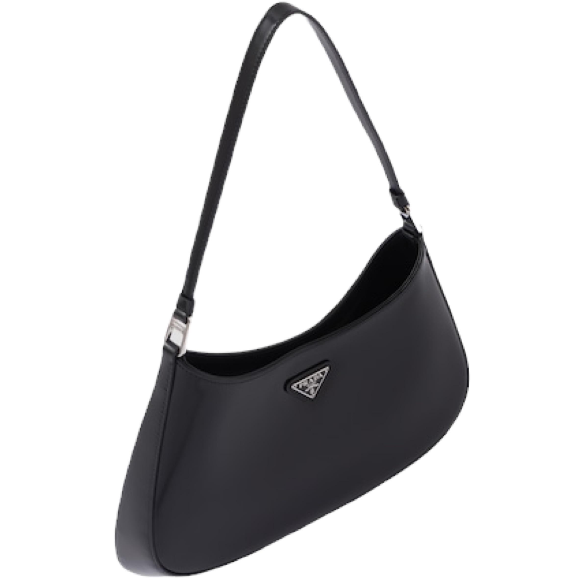 Women's NEW Prada Black Cleo Leather Hobo Shoulder Bag