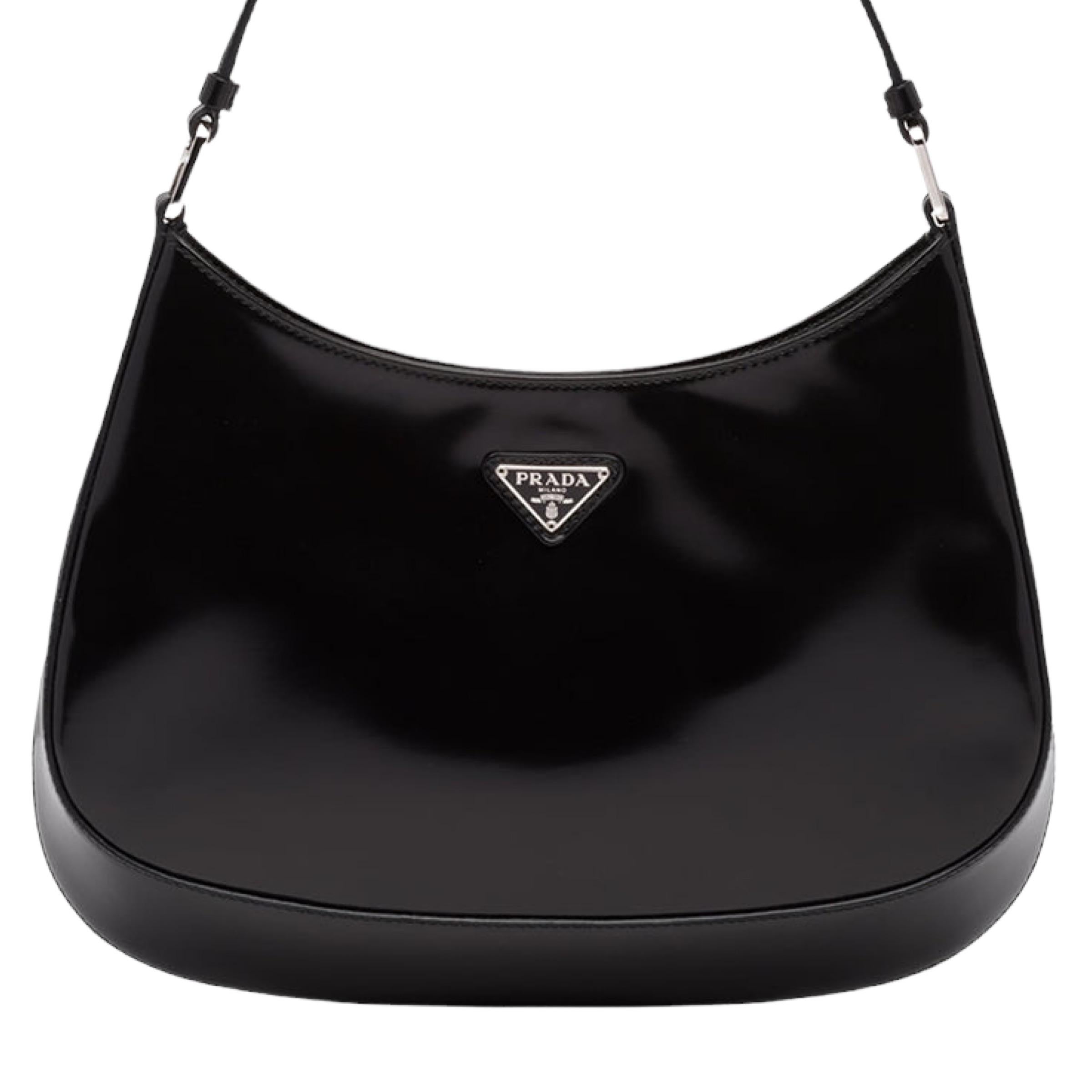 NEW Prada Black Cleo Leather Hobo Shoulder Bag 1