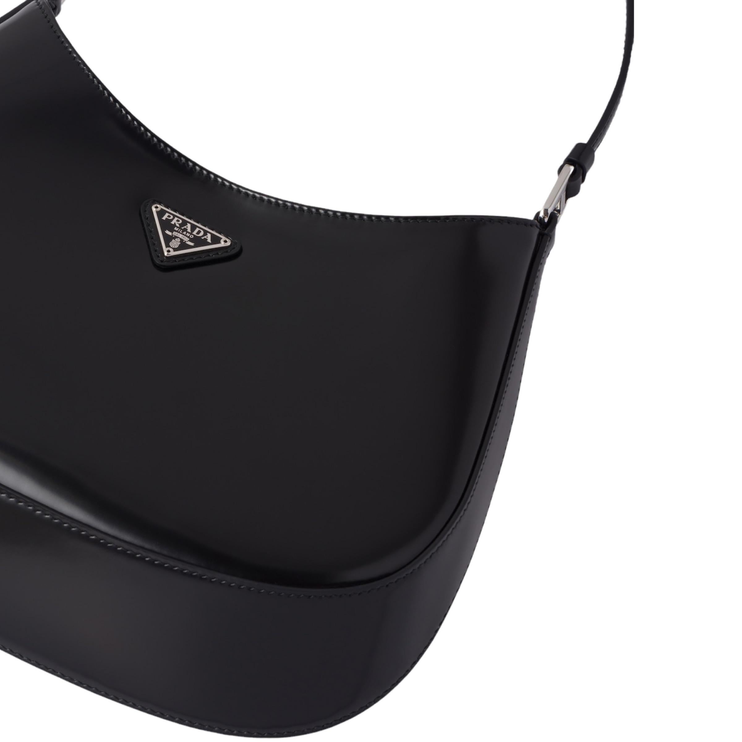NEW Prada Black Cleo Leather Hobo Shoulder Bag 5