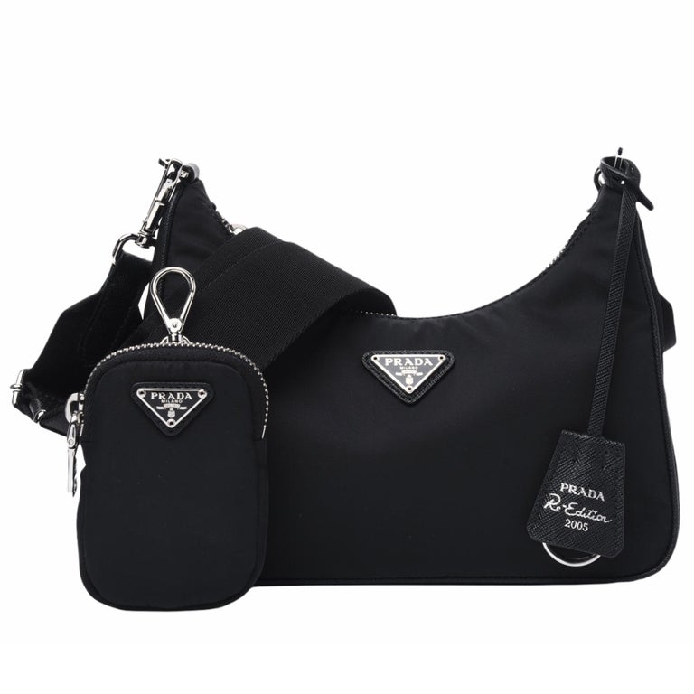 NEW Prada Black Re-Edition 2005 Re-Nylon Shoulder Bag at 1stDibs  prada re  edition 2005, prada re edition 2000, prada re edition black bag