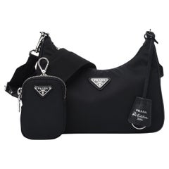 NEW Prada Black Re-Edition 2005 Re-Nylon Shoulder Bag