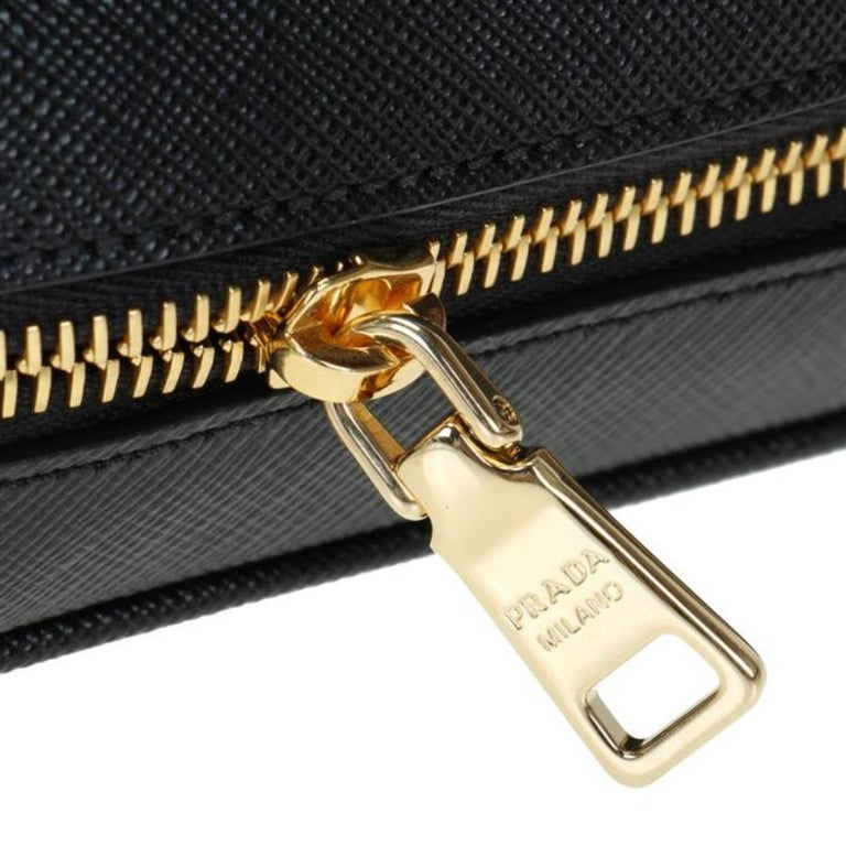 Prada Black Saffiano Lux Leather Bandoliera Crossbody Bag - 1BH019