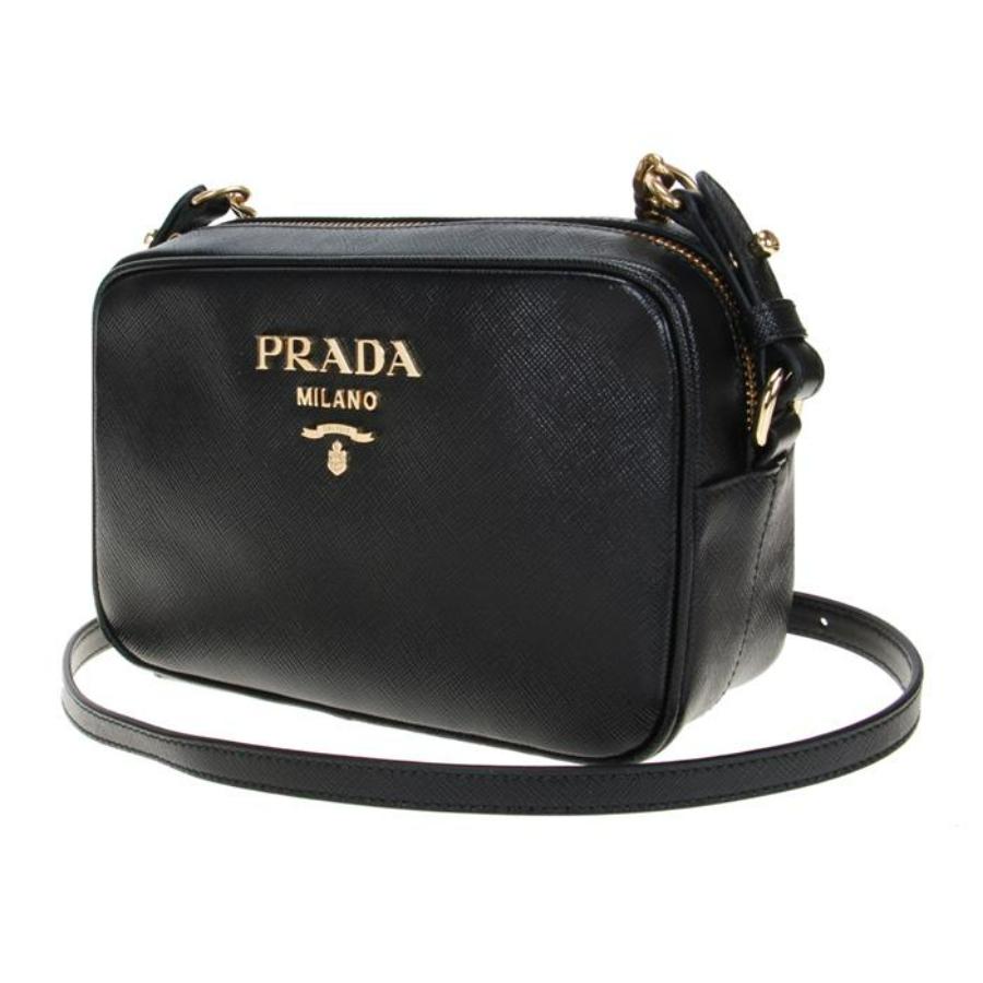 NEU Prada Schwarz Saffiano Leder Kamera Crossbody Umhängetasche im Zustand „Neu“ im Angebot in San Marcos, CA
