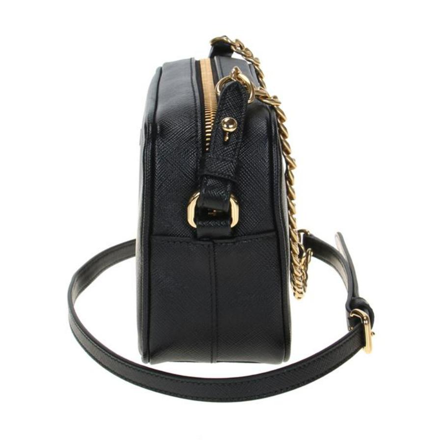 NEU Prada Schwarz Saffiano Leder Kamera Crossbody Umhängetasche Damen im Angebot