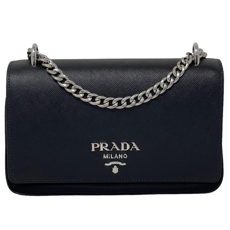 Prada Saffiano Pattina Flap Bag - Black Crossbody Bags, Handbags