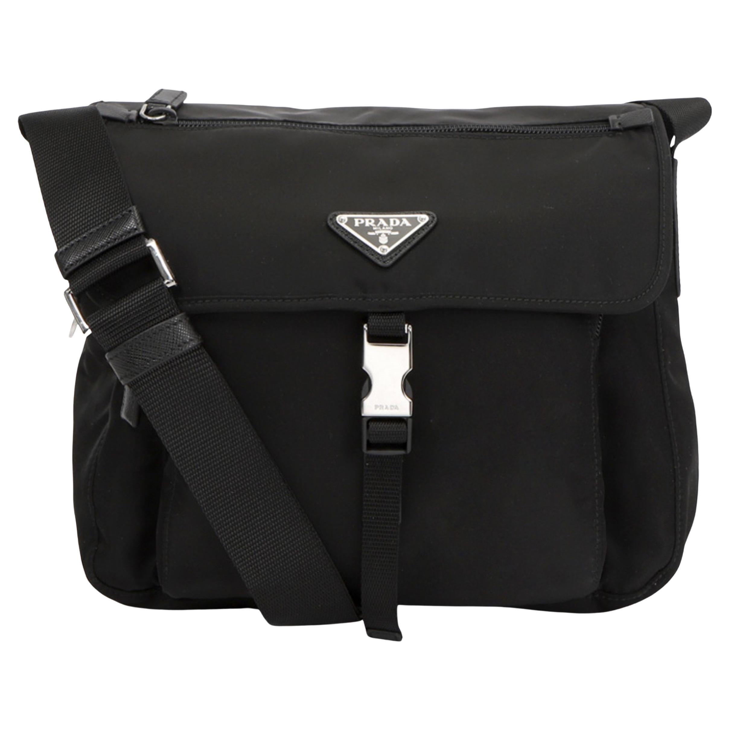 Prada Cashier Calf Saffiano Leather Black Crossbody Ladies Bag 1BF048