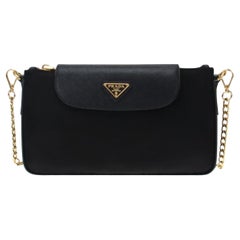NEU Prada Tessuto Nylon-Clutch/Umhängetasche in Schwarz