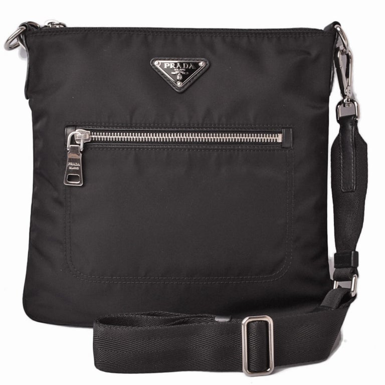 Prada black tessuto shoulder bag sale