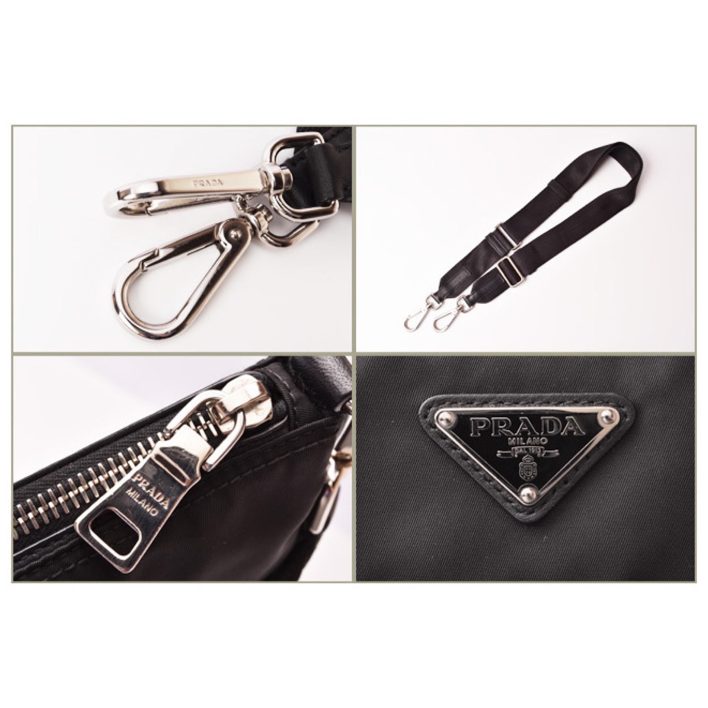 NEU Prada Schwarz Tessuto Messenger Crossbody Tasche aus Nylon 2