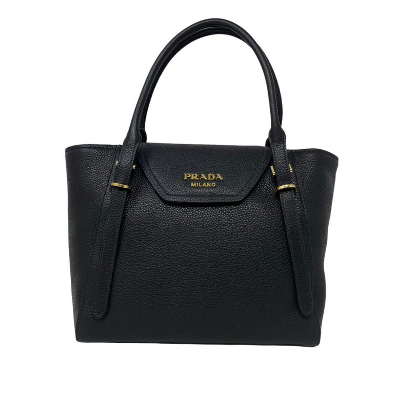 PRADA Vitello Phoenix leather 2way Shoulder Handbag 1BC134 Navy
