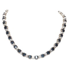 new PRADA blue sapphire crystal jewel topaz rhinestone baguette fashion necklace