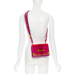 new PRADA Cahier Pop Tromp Loeil red pink velvet print crossbody shoulder bag