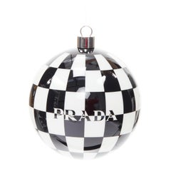 new PRADA Christmas 2021 Limited Edition black white geometric logo ornament set