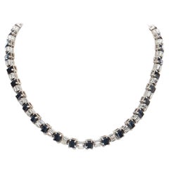 new PRADA clear sapphire  topaz blue crystal rhinestone baguette short necklace