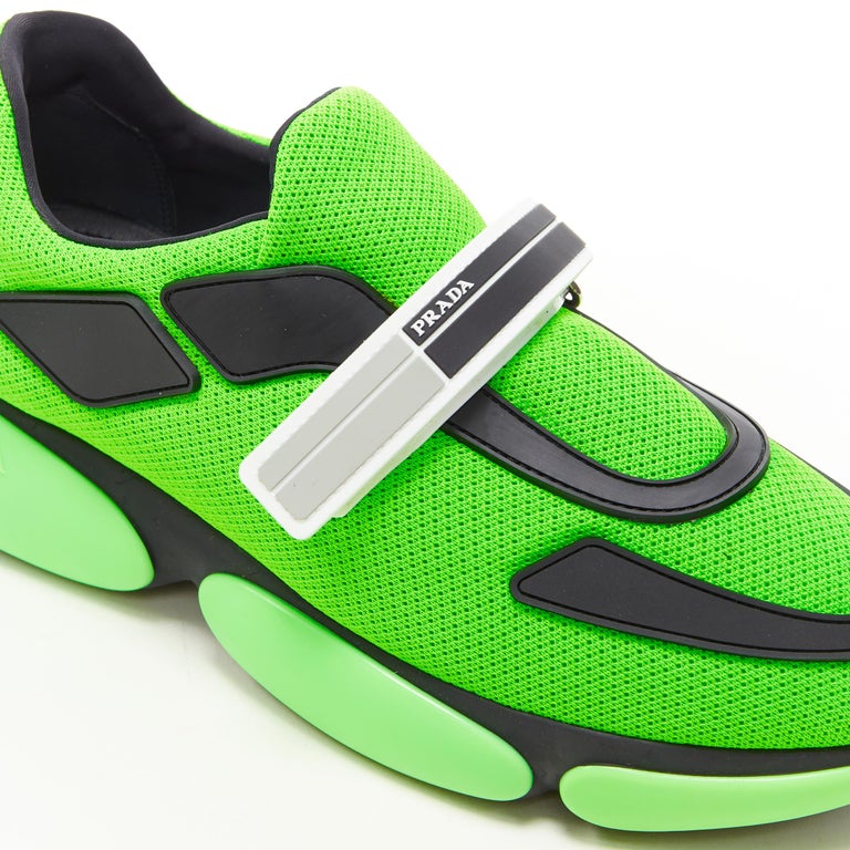 new PRADA Cloudbust neon green black logo strap low top sneakers EU38 at  1stDibs | prada cloudbust green, green prada cloudbust