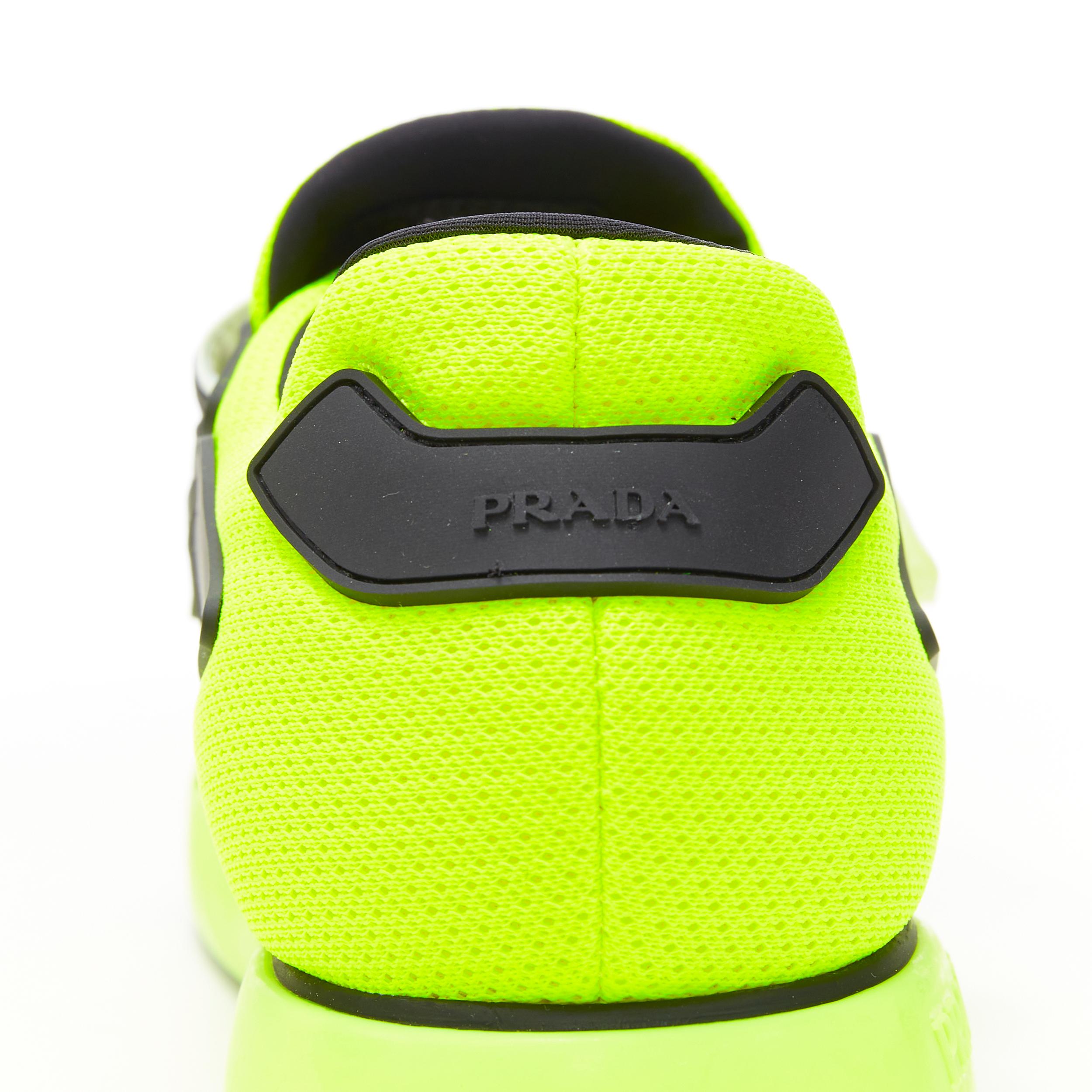 new PRADA Cloudbust neon yellow black logo strap low top sneakers EU36 US6 2