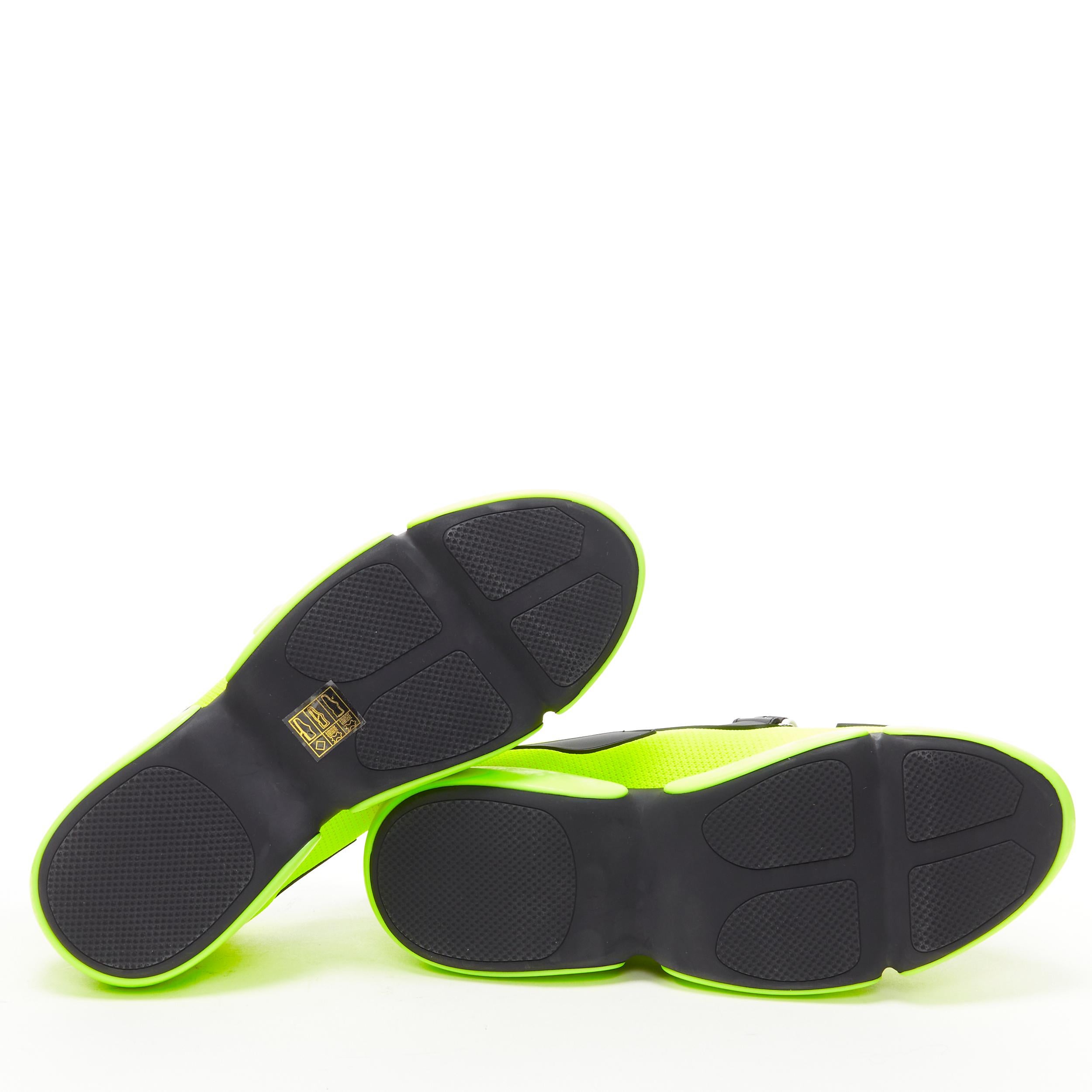 Yellow new PRADA Cloudbust neon yellow black logo strap low top sneakers EU36 US6