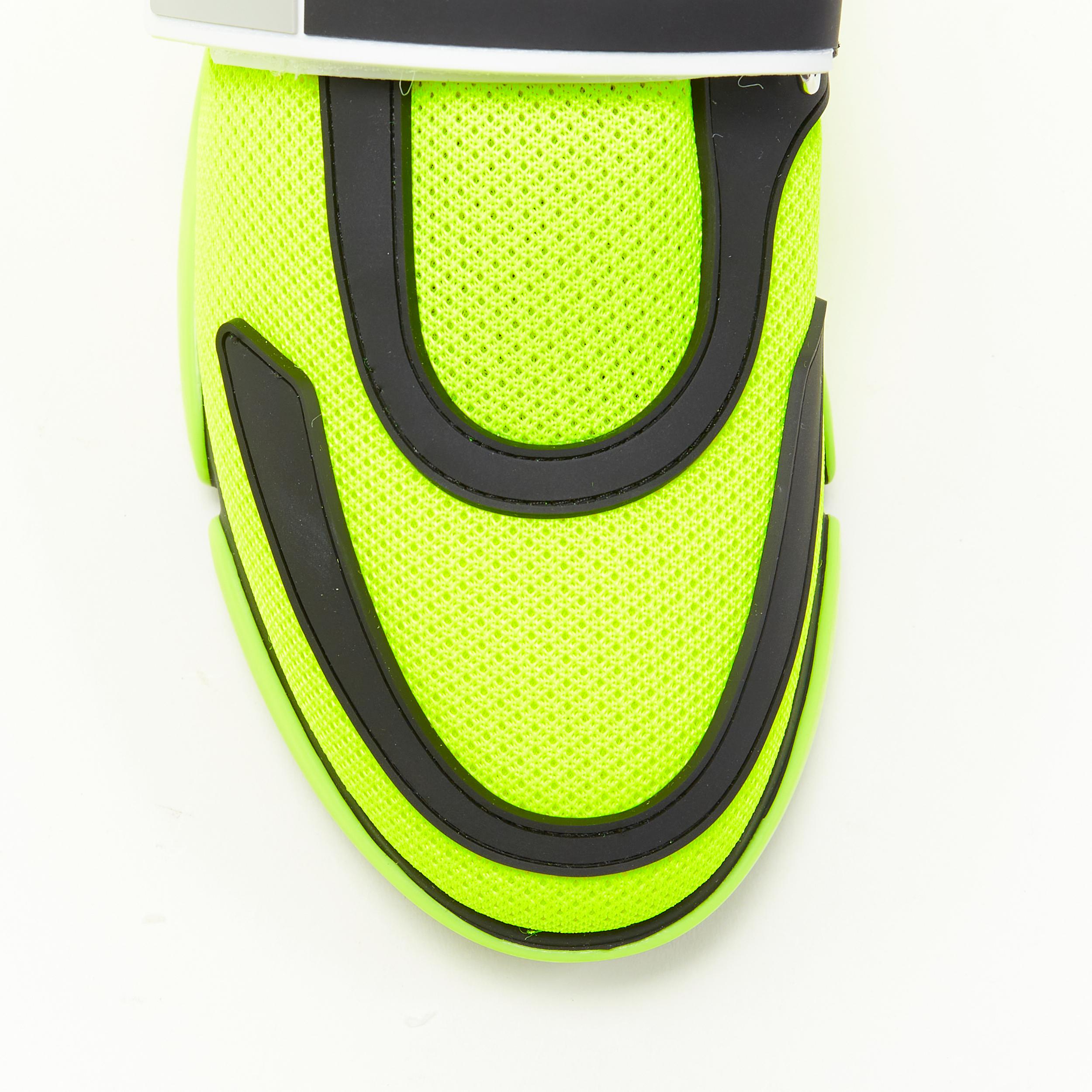 new PRADA Cloudbust neon yellow black logo strap low top sneakers EU36 US6 In New Condition In Hong Kong, NT