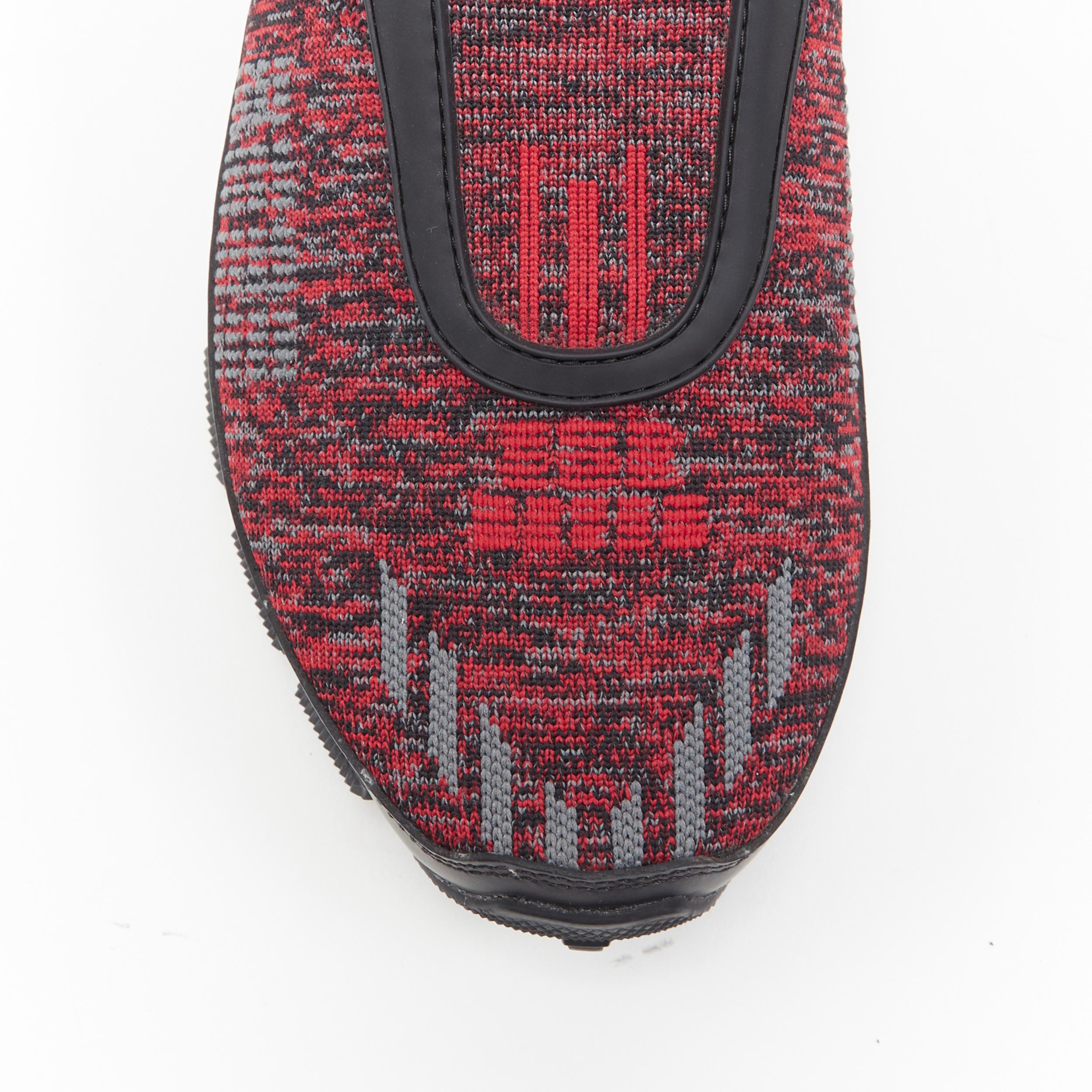 new PRADA Crossection Knit Low red black sock low runner sneakers UK6 US7 EU39 1