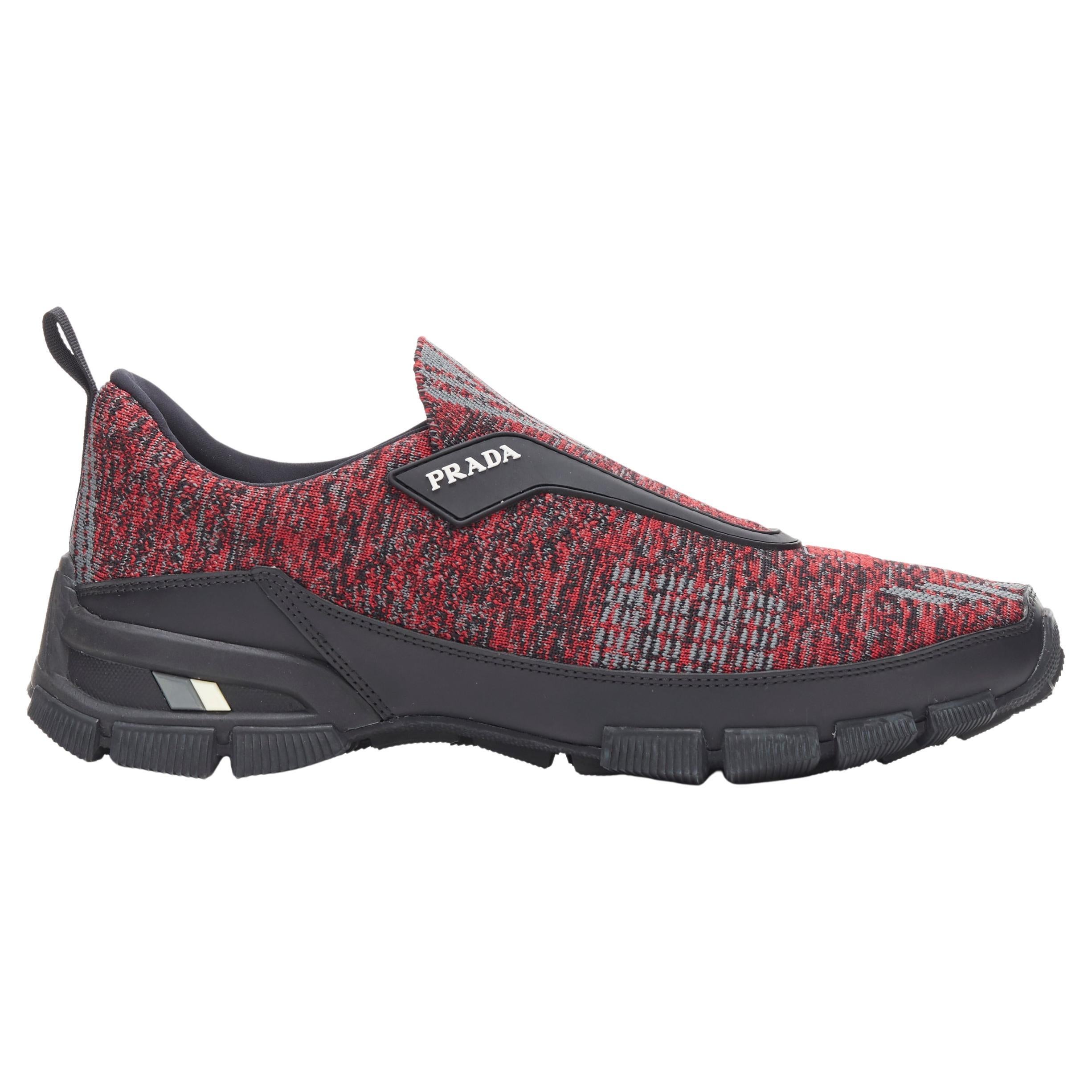 new PRADA Crossection Knit Low red black sock low runner sneakers UK6 US7 EU39