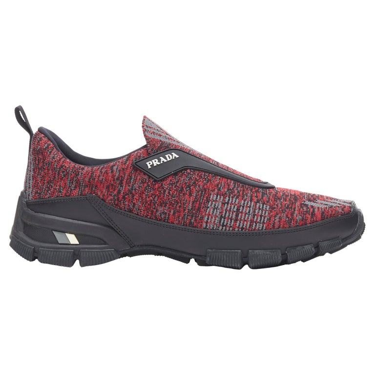 new PRADA Crossection Knit Low red black sock low runner sneakers UK6 US7 EU39 For at 1stDibs | prada sock shoes
