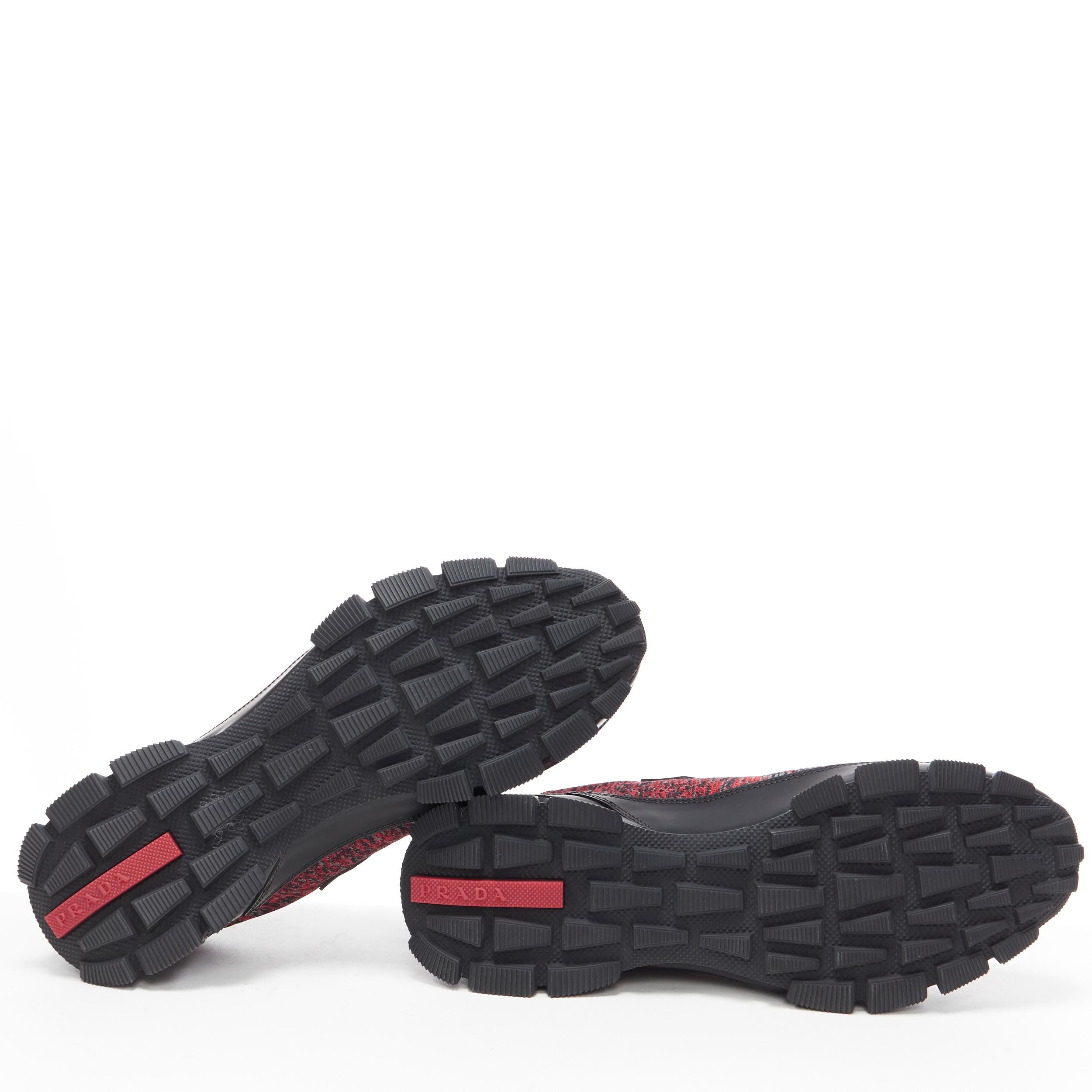 Black new PRADA Crossection Knit Low red black sock low runner sneakers UK7 EU40
