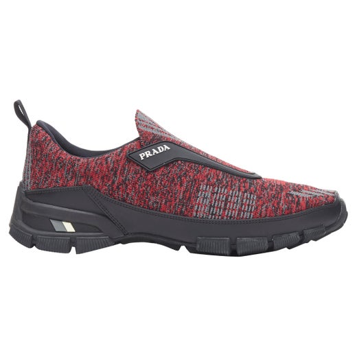 new PRADA Crossection Knit Low red black sock low runner sneakers UK7 EU40  For Sale at 1stDibs