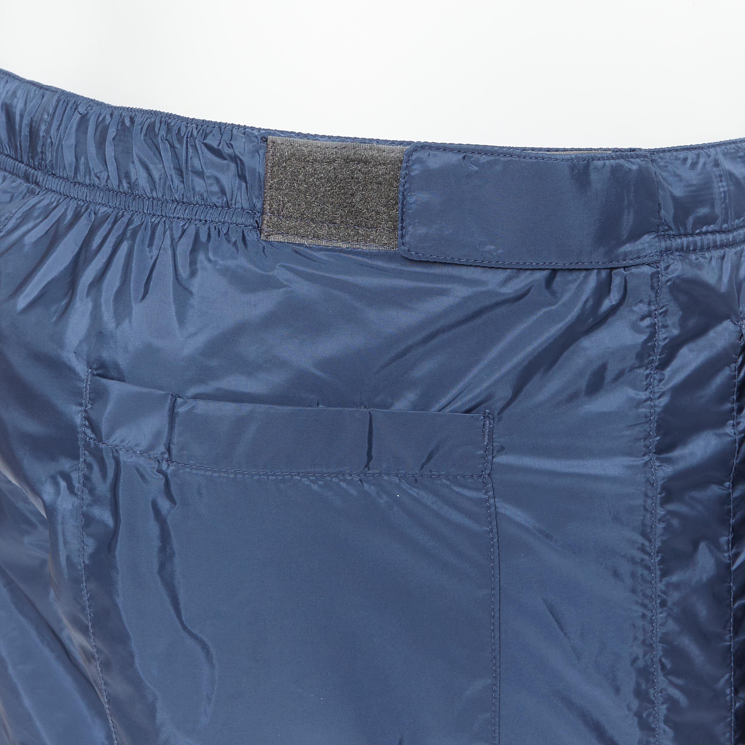 new PRADA dark blue burgundy stripe rubber logo swim shorts trunks IT44 XS