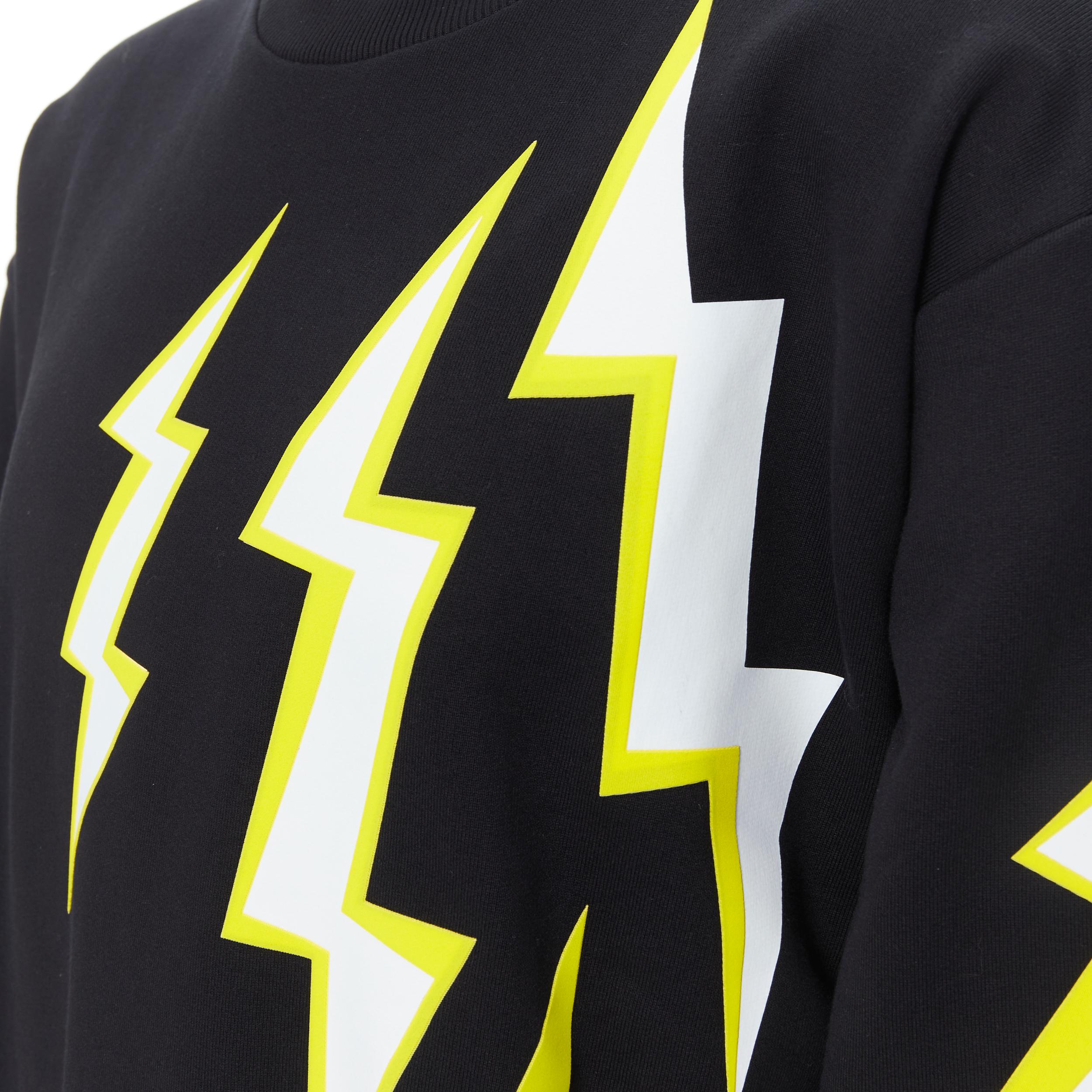 new PRADA Frankenstein 2018 yellow lightning bolt cotton crew pullover XXL In New Condition In Hong Kong, NT