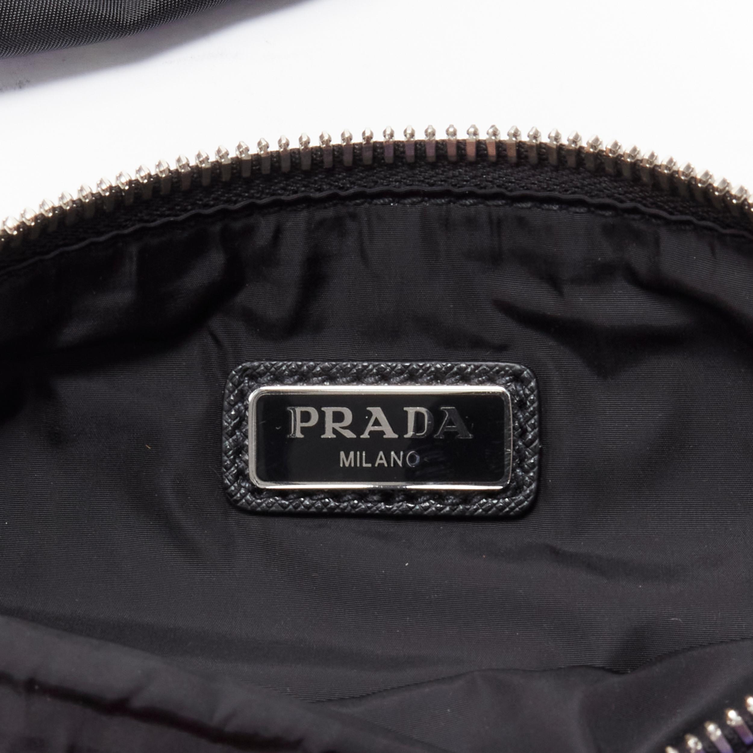 new PRADA Frankenstein Heart Tessuto black nylon logo dual pouch crossbody bag 4