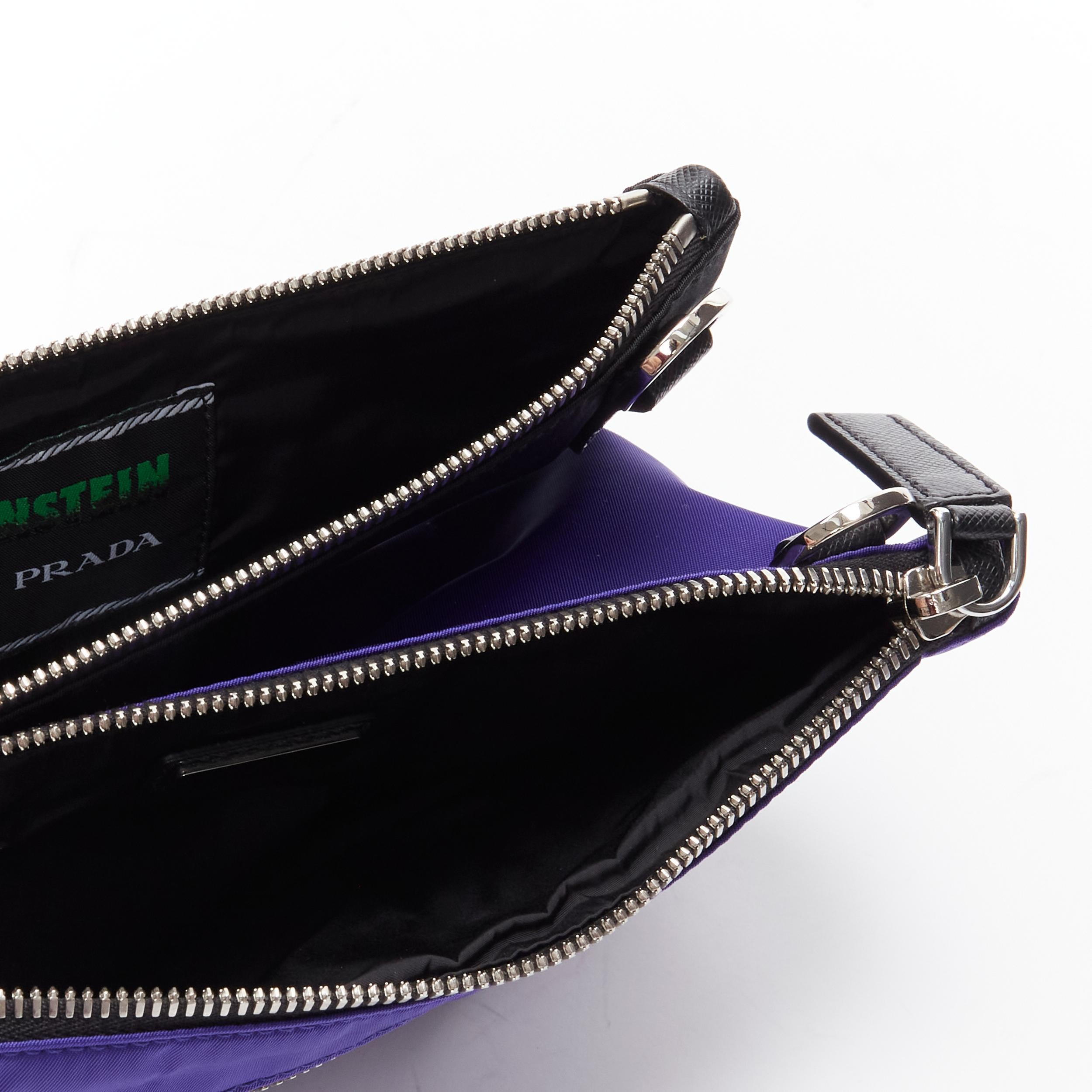 new PRADA Frankenstein Heart Tessuto black nylon logo dual pouch crossbody bag 1