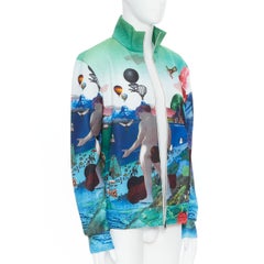 new PRADA green Techno Jersey Panorama Turchese cotton zip up track jacket XL