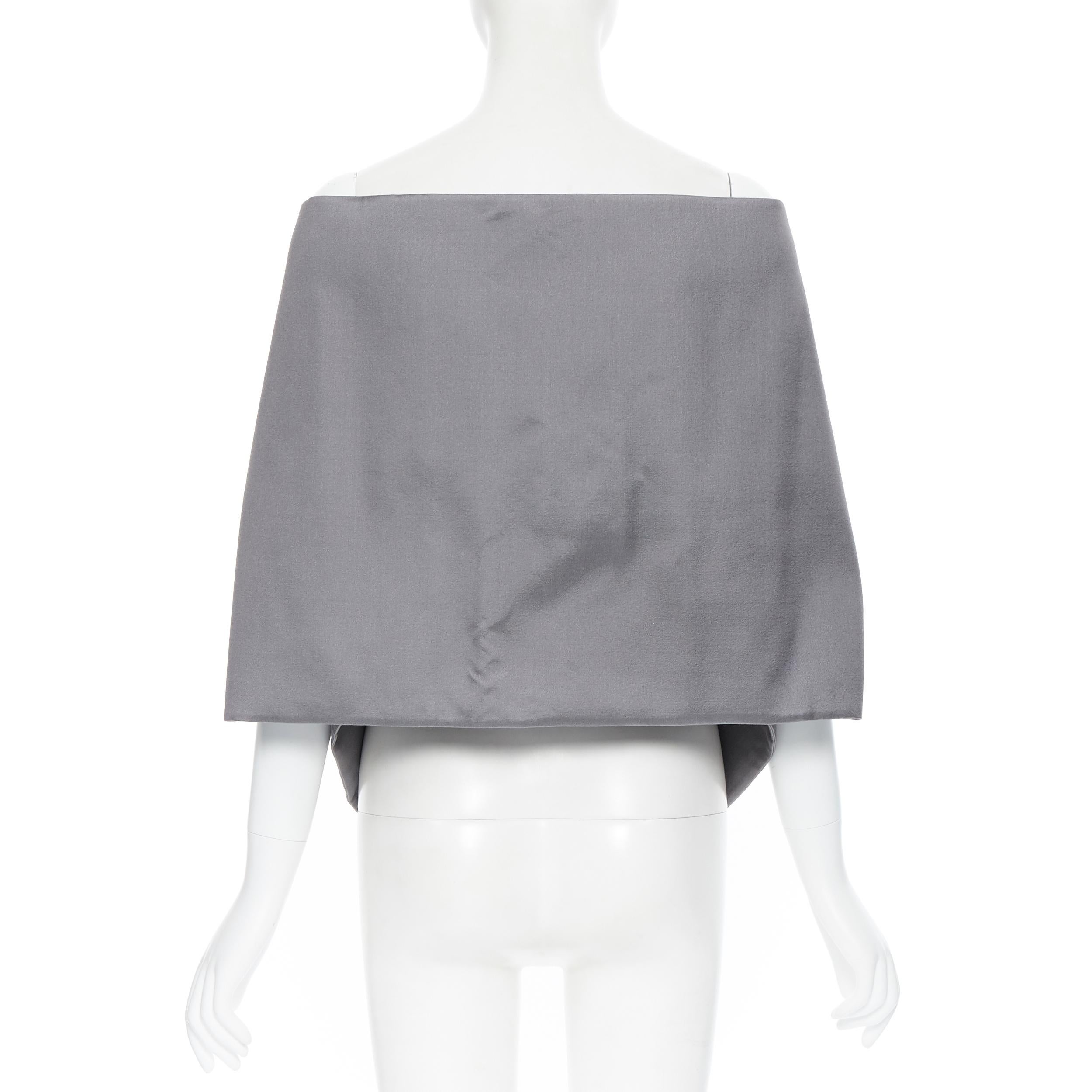 nuevo PRADA gris lana verde cristal flor kimono off hombro chal capa 1