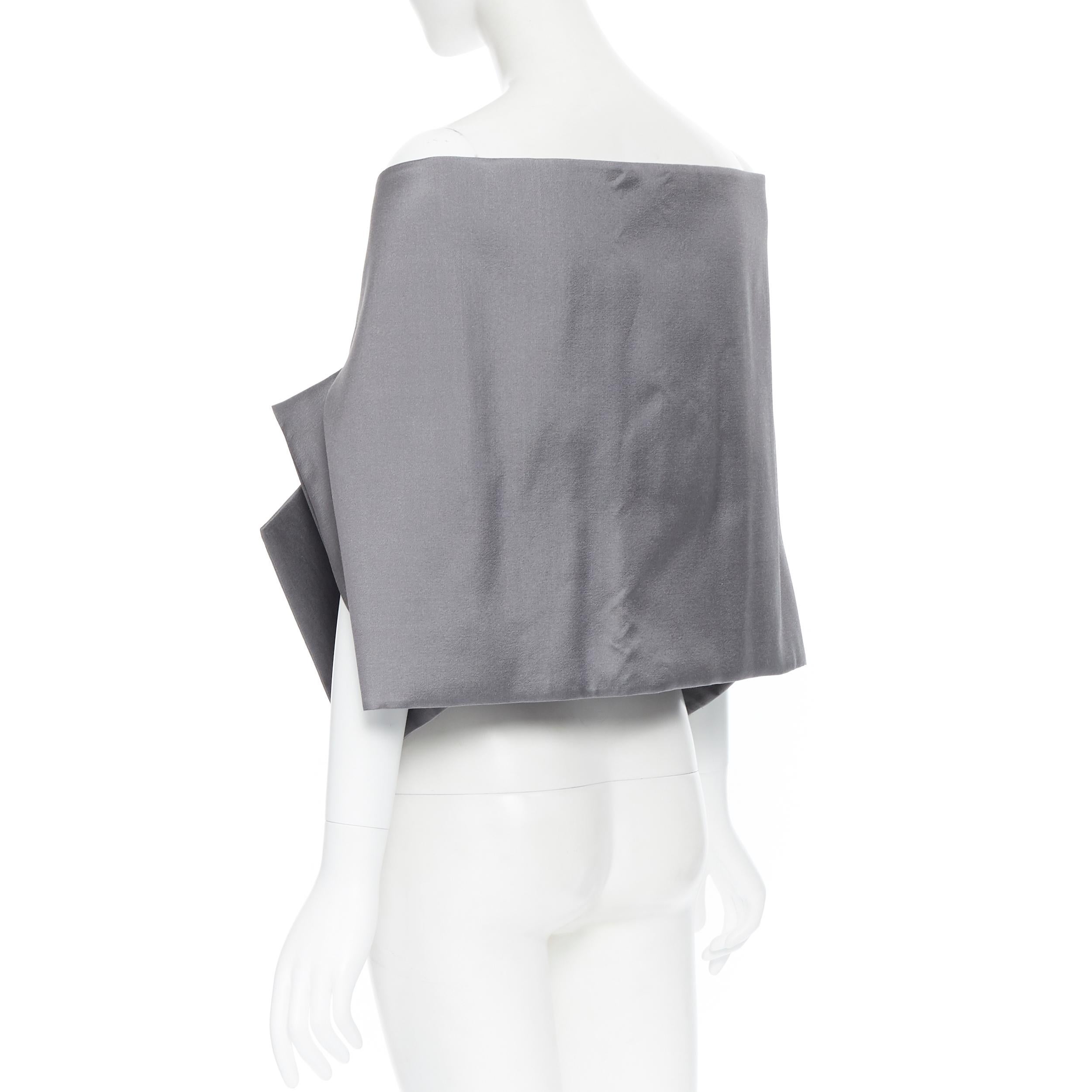 nuevo PRADA gris lana verde cristal flor kimono off hombro chal capa 2