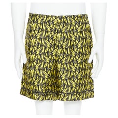 Neue PRADA Boxer Shorts mit ikonischem Bananenmuster aus 100 % Seide mit elastischem Taille S