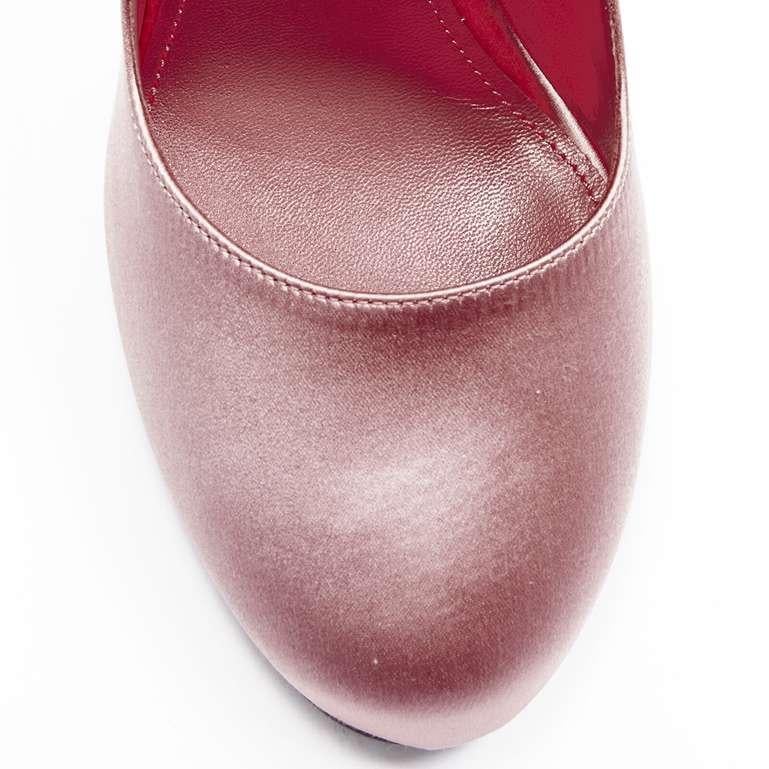 new PRADA Lightning Bolt pink silk satin silver metal heel pump EU37.5 2